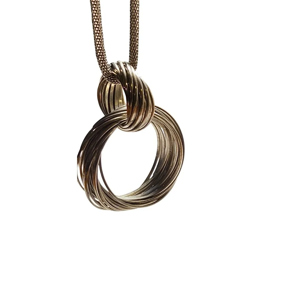 Vintage Necklace Charming Charlie‎ Eternity Knot Pendant Silver-Tone Business 17
